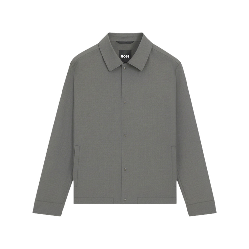 P Carper Coach Relaxed-fit Overshirt In Stretch Wool Blend Grey
