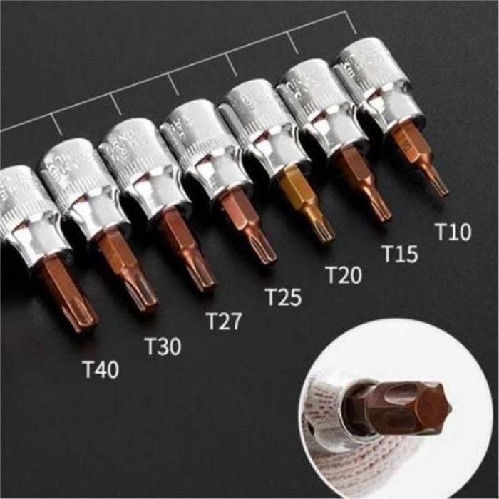 6 Pcs Kunci Shock Mata Shock Kunci L Set 1/4 Inch Mata Hexagonal Set Universal Hex Bit Socket