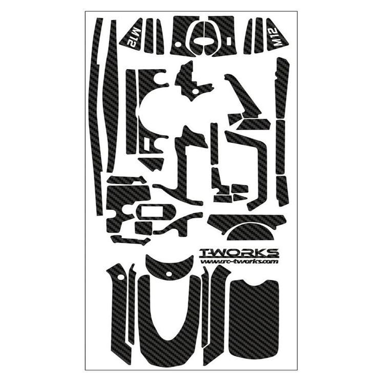 T-WORKS TS-025 3D GRAPHITE STICKER FOR SANWA RADIO M12