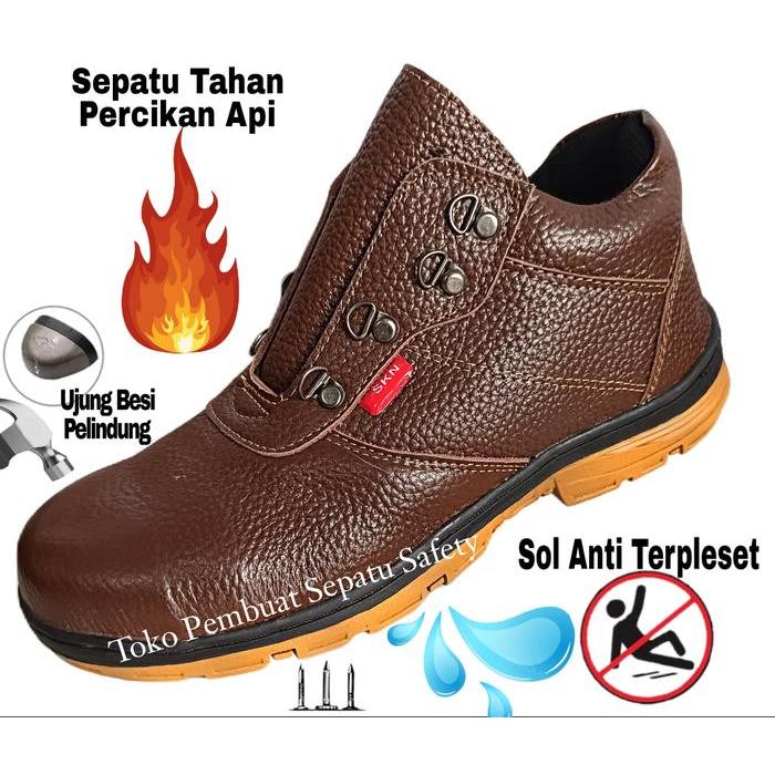Sepatu Safety Kerja Proyek Pabrik Pom Bengkel Kantor Batu Bara Kontraktor Lapangan Tahan Api Tahan