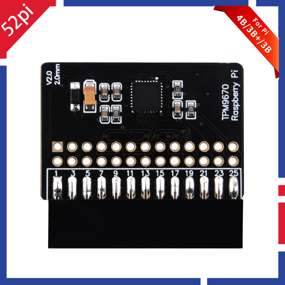 Promo 52Pi TPM9670 Module Compatible With Windows 10 IoT (on Pi 2 / 3) For Raspberry Pi 4 Model B 4B