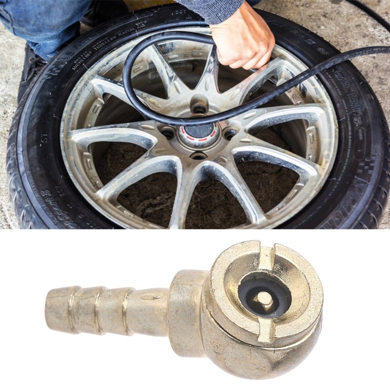 Tyre Inflator Gauge Fitting Tool Direct Line Air Chuck with 8mm Hose Barb Ball Foot Tire Chuck Tire/