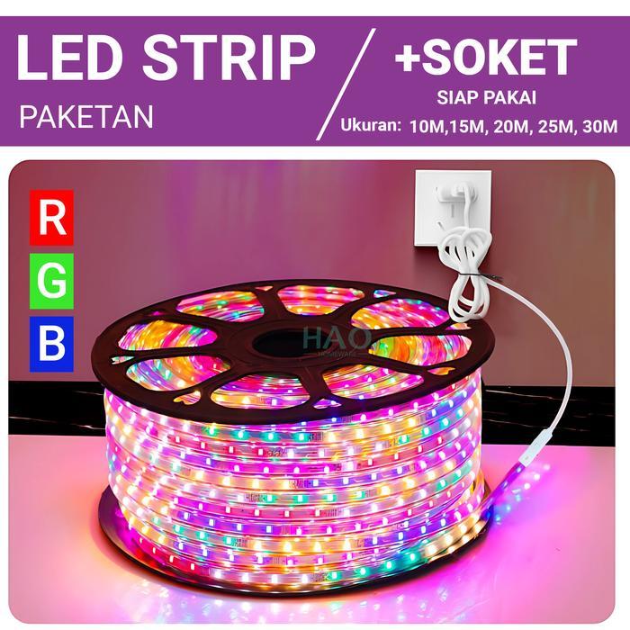 [HAO] [PAKET RGB LAMPU STRIP] PAKET LAMPU LED STRIP SELANG/LED STRIP OUTDOOR WARNA WARNI RGB +