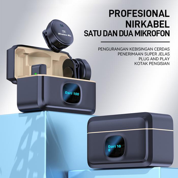 Q8 MIKROFON KLIP NIRKABEL MAGNETIK, MIKROFON KLIP DUAL CHANNEL, PLUG AND PLAY HP, MIKROFON KLIP HP