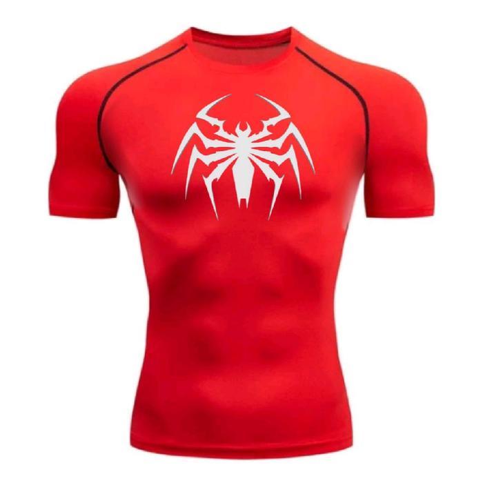 Kaos Olahraga Spiderman Compresion Baju sport Gym Fitness Lengan Pendek short Pria Wanita Kaos Ketat