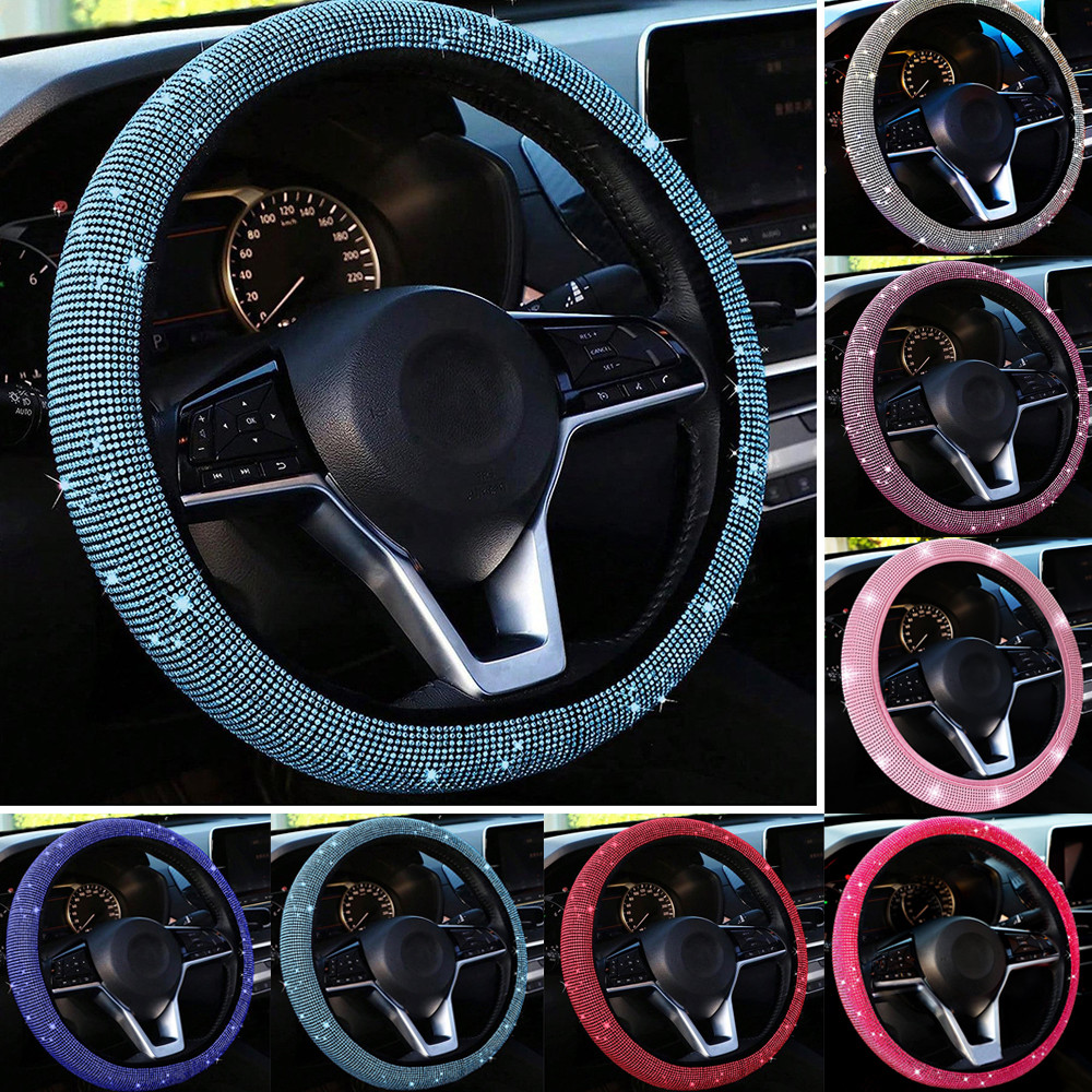 Shiny Car Decoration For Genesis G70 G80 G90 Coupe Car Rhinestones Steering Wheel Cover Crystal Stee