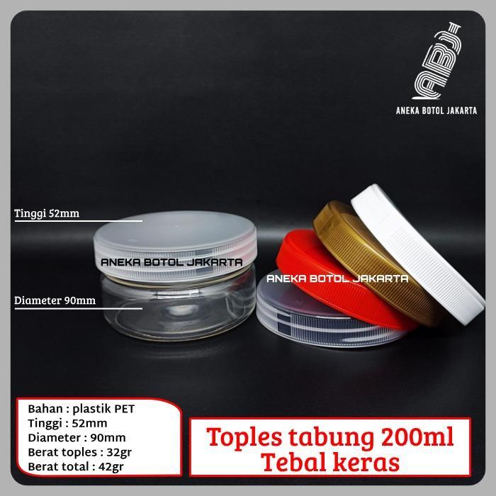 Toples plastik 200 ml tabung tebal / Toples tabung 200ml tebal