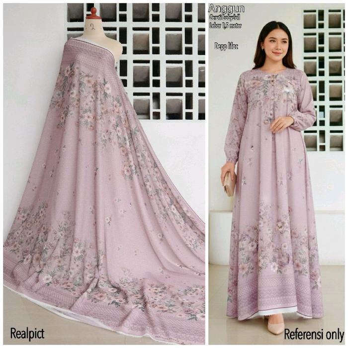 Ceruti Babydoll Premium Kain Ceruty Motif Bunga Pinggir Bahan Gamis Ceruti Adem Lembut Jatuh