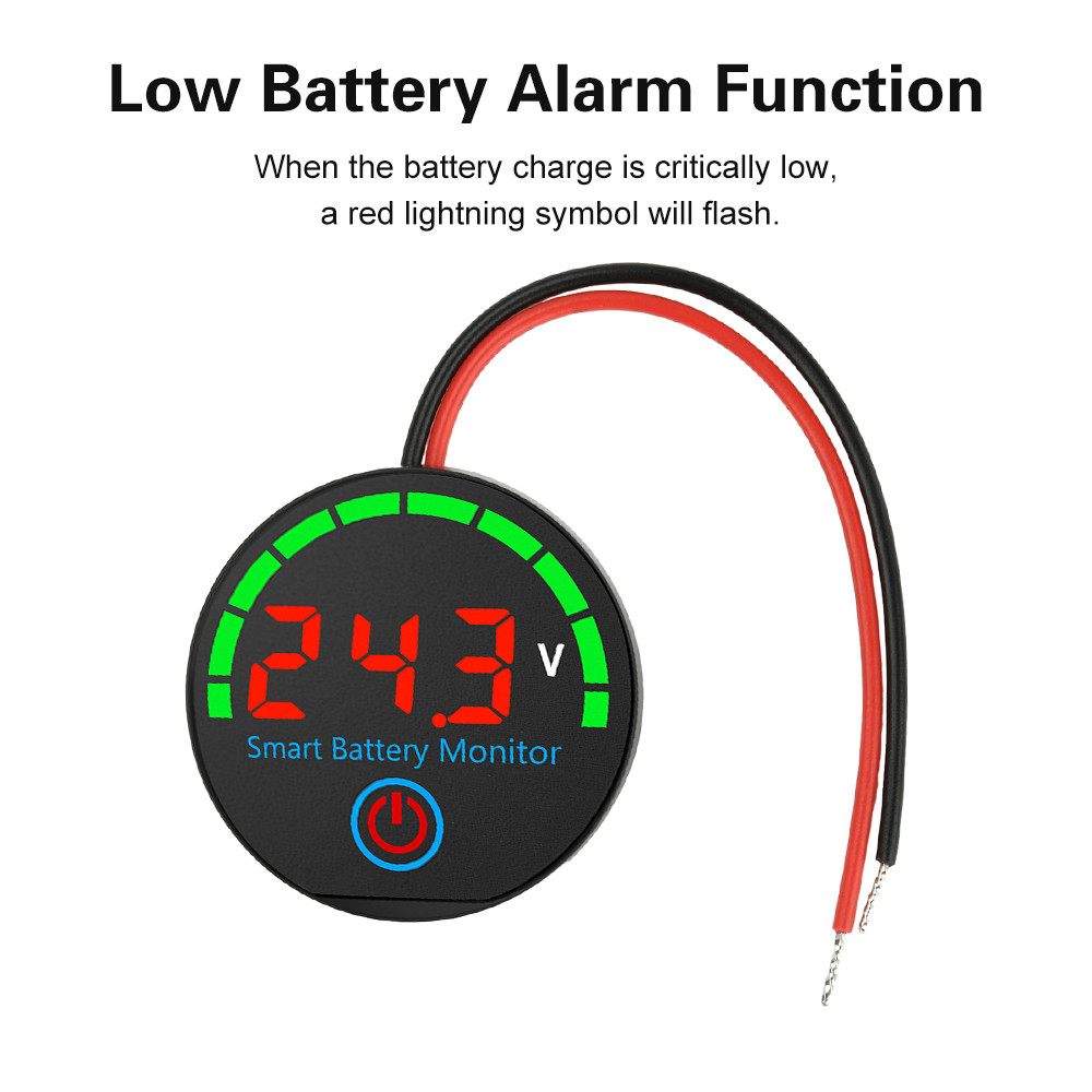 DC 7~55V LITHIUM BATTERY CAPACITY INDICATOR VOLTMETER LED DIGITAL DISPLAY REMAINING POWER MONITORING