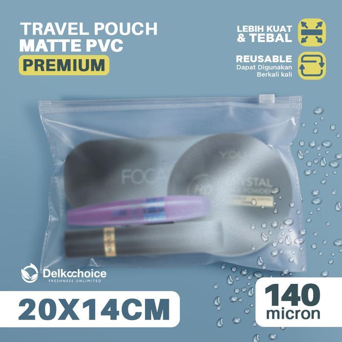 TAS TRAVEL PVC TRAVEL POUCH PREMIUM 20X14 ZIPPER POUCH ORGANIZER - STORAGE BAG SIAP KIRIM HARI INI