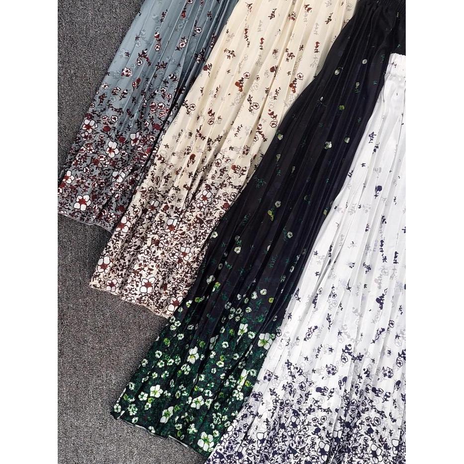 Rok Plisket Panjang motif Bunga/Rok Plisket Bunga Melati Paku/ Rook Plisket Bunga bali/ Rok plisket