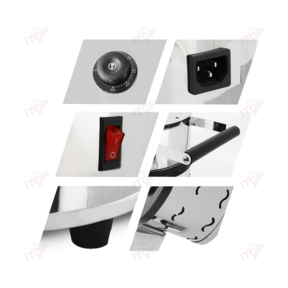 Commercial Burger Ice Cream Bread Maker 10CM Dia. Gelato Press Heating Machine Gelato Panini Press