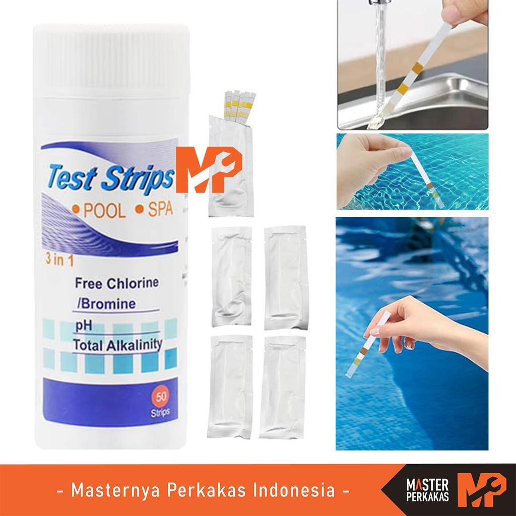 MP Test Alat pH Air 3in1 AK49 / Uji Strip Paper Tester Bromine Free Chlorine Total Alkalinity Water 