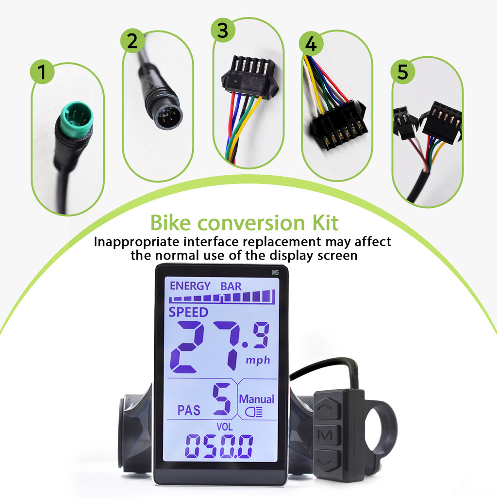 M5?UART2/N2? Electric Bicycle Display Ebike Accessories 24V/36V/48V/60V Waterproof Wired Cycling