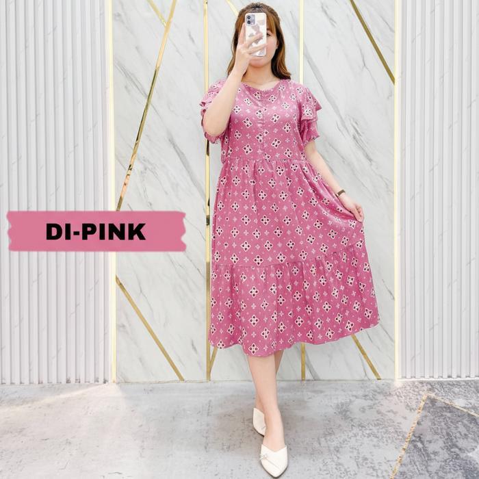Best Seller Daster Busui Rayon Premium Midi Dress Wanita Casual Susun Rempel Batik Pekalongan Bumil