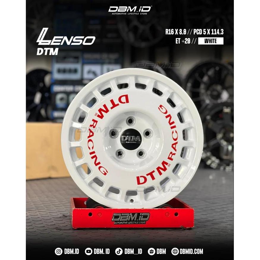 Velg Lenso DTM R16 16x8.0 5x114.3 et +20 White Putih