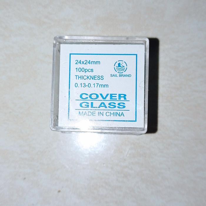 JTTOP" COVER GLASS 24 X 24MM/KACA PENUTUP MIKROSKOP /DECK GLASS