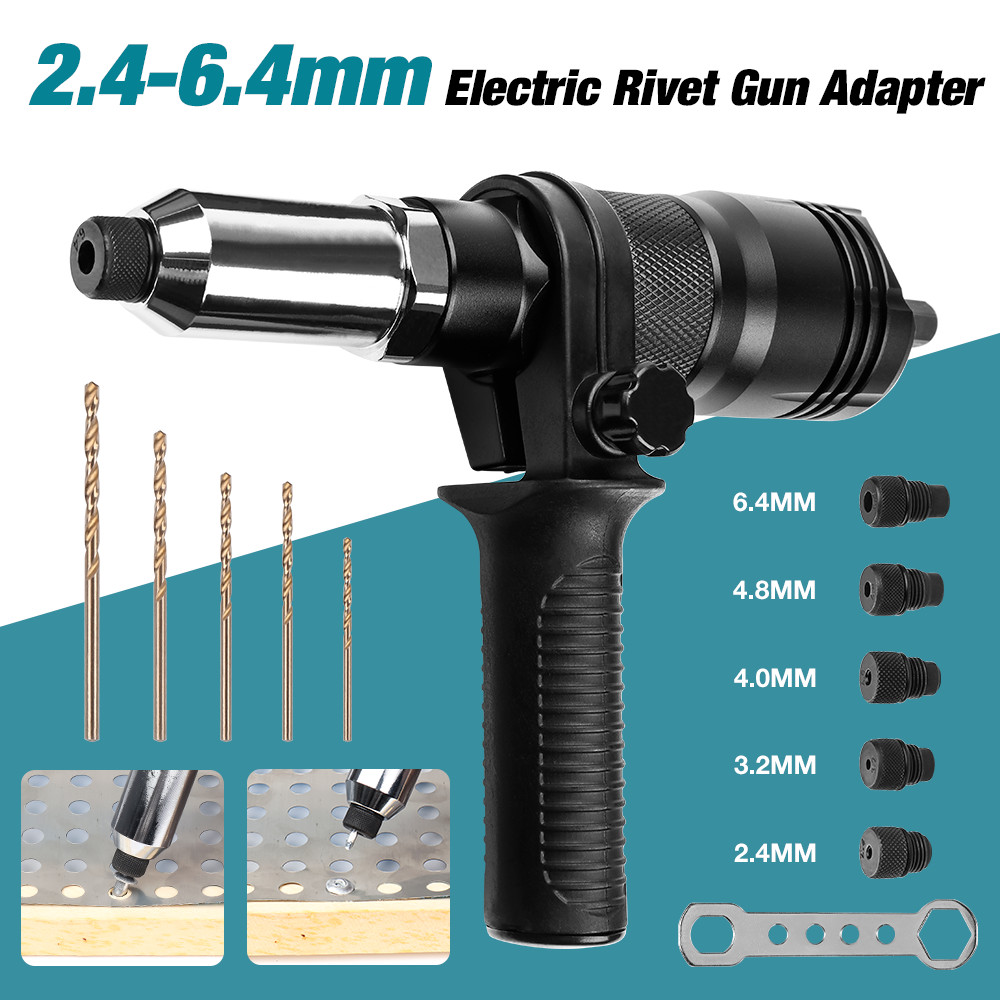 New Electric Rivet Gun Tool Adapter,Insert Fastening Tool Household Cordless Rivet Gun Converter