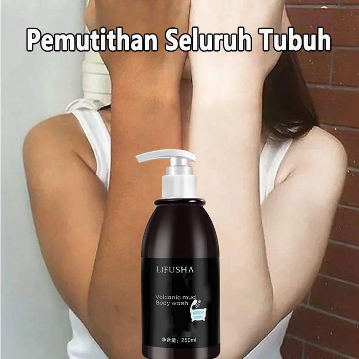 Sabun Mandi Lumpur Vulkanik 250ml - Sabun Pemutih Badan - Volcanic Mud Whitening Body Wash Bath