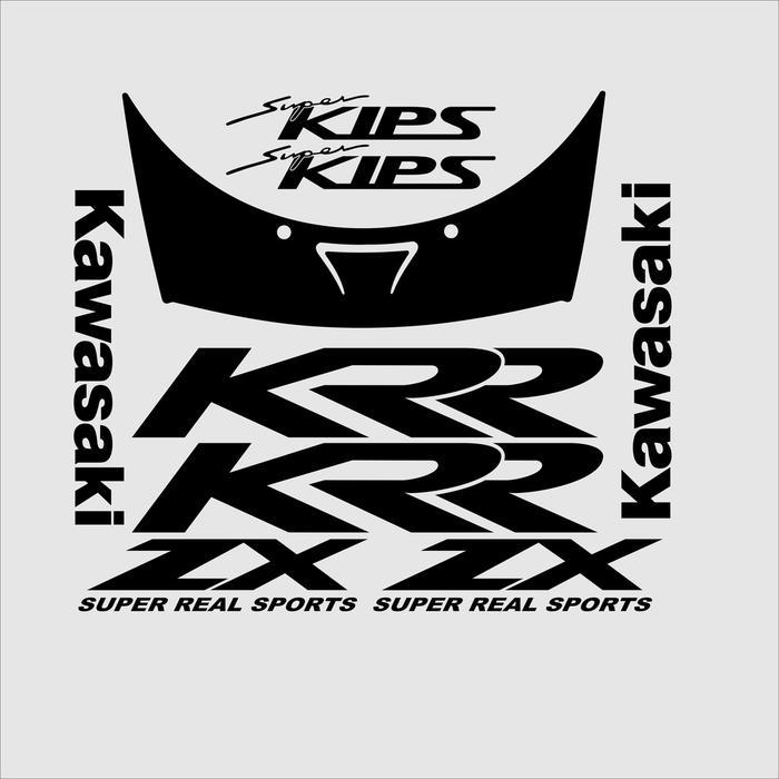 Ready striping stiker cuting ninja old ZX KRR hitam full