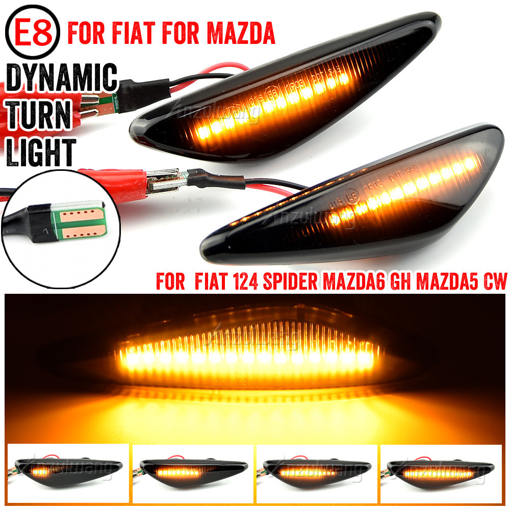 Baru 2Pcs LED Dynamic Car Turn Signal Lights For Mazda 5 CW 6 GH MX-5 ND RX-8 Car Side Marker Lights