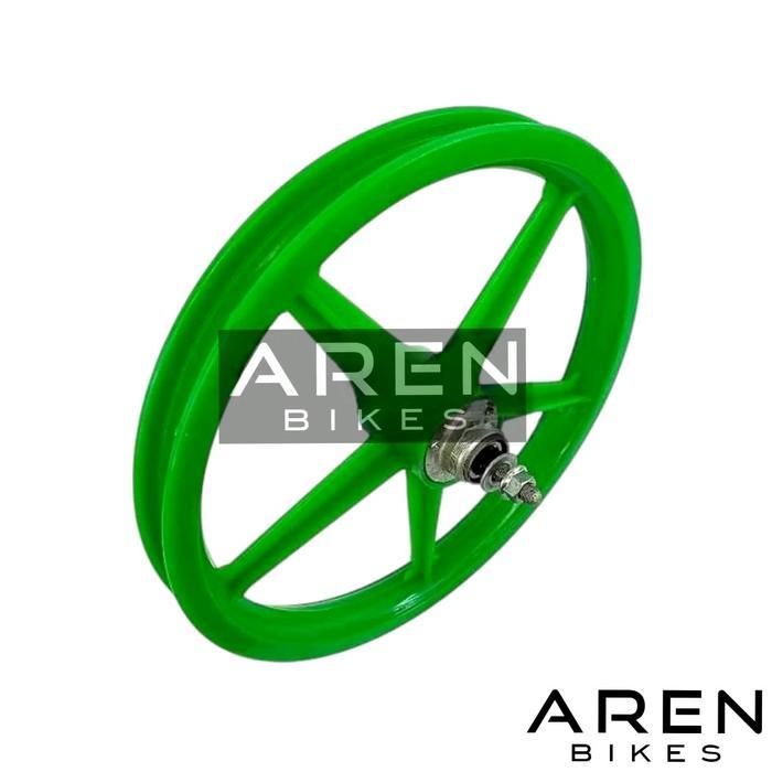 RODA RACING BINTANG SEPEDA 16 IN BMX VELG PALANG MERAH HIJAU ORANYE BIRU WHEELSET ATOM PLASTIK JADI