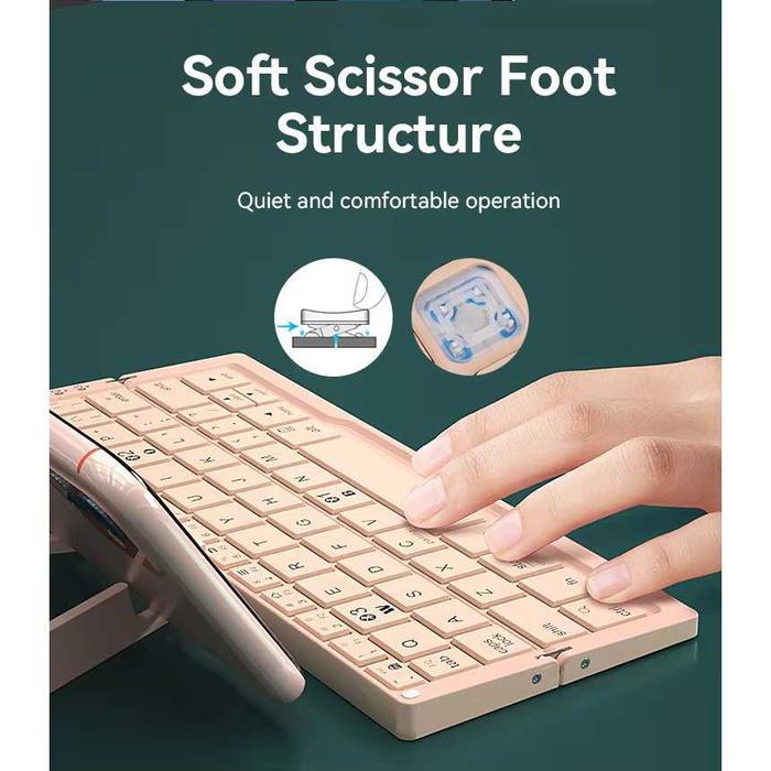 Bow Keyboard Wireless Foldable Bluetooth Silent Keys - Hb199