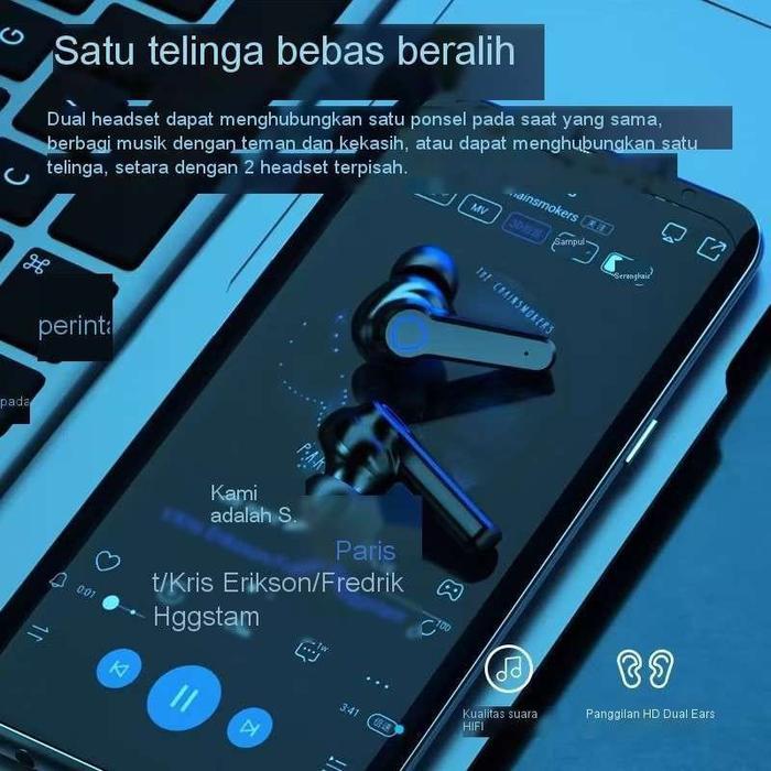 "New" Headset bluetooth M19 tws lcd display hifi sound stereo earphone earbud