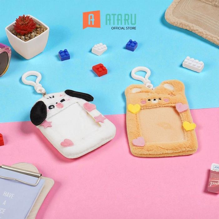 Ataru Holder Id Card Dengan Heart Plush Random Card Holder Tempat Id Card Id Card Case Gantungan
