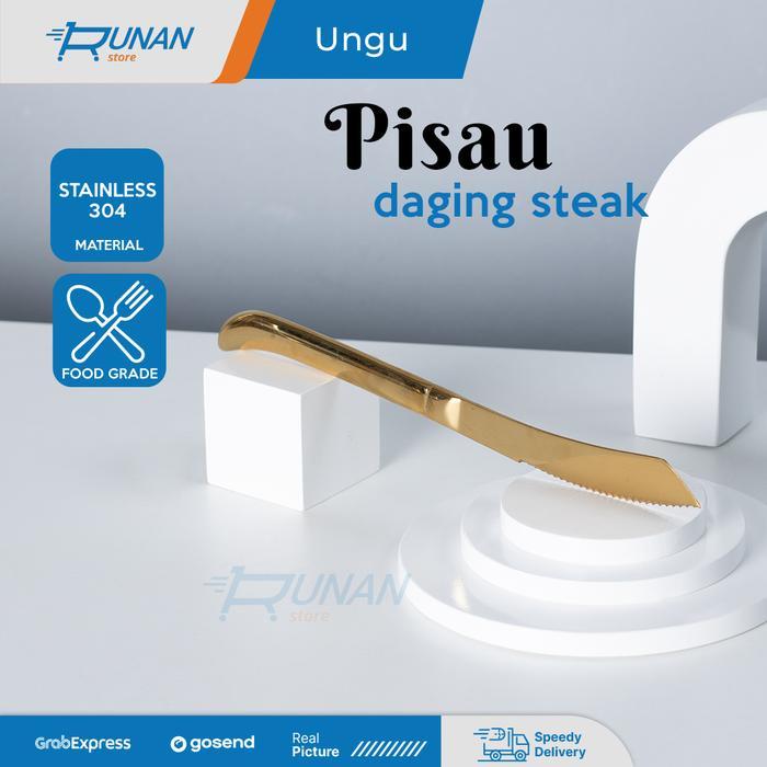 Pisau Steak Daging Emas Stainless Knife Steak Gold Hotel Cafe