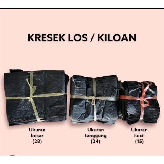 NEWW Kresek plastik kantong plastik hitam kiloan 1kg warna hitam uk kecil sedang besar kresek sampah
