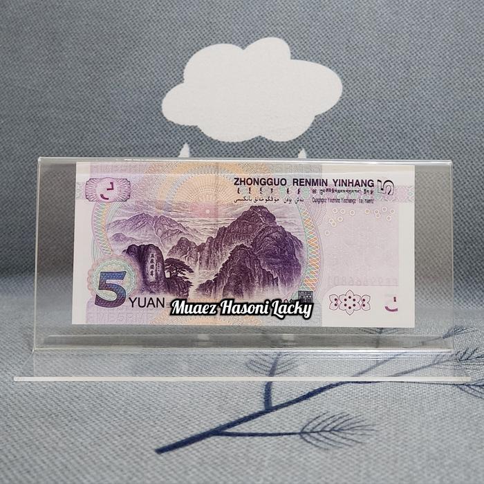 Terlaris Akrilik Tempat Uang Pajangan Hiasan China 5 Yuan New Series SALE