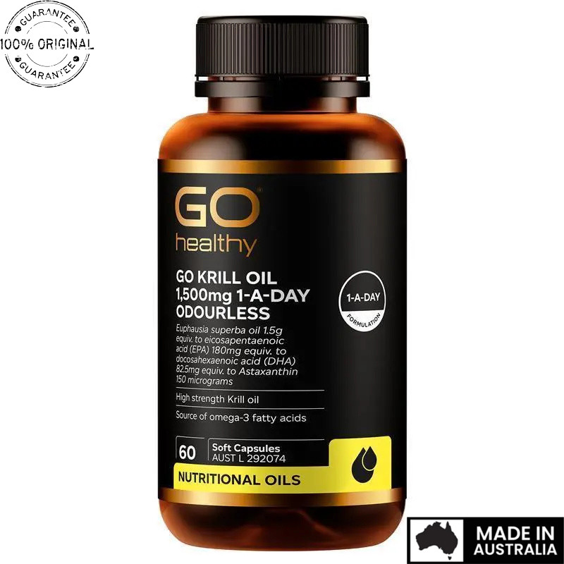 GO Healthy Krill Oil 1500mg Kemasan 60 Capsules – Original Australia