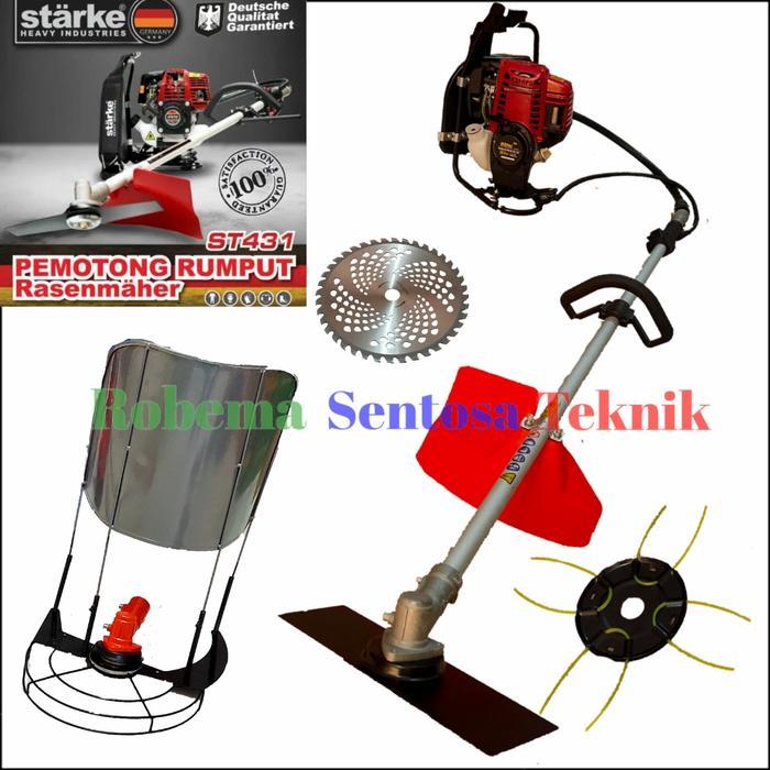 Mesin Potong Rumput + Sebeng Tudung Padi Model Honda Merk Starke 4 Tak