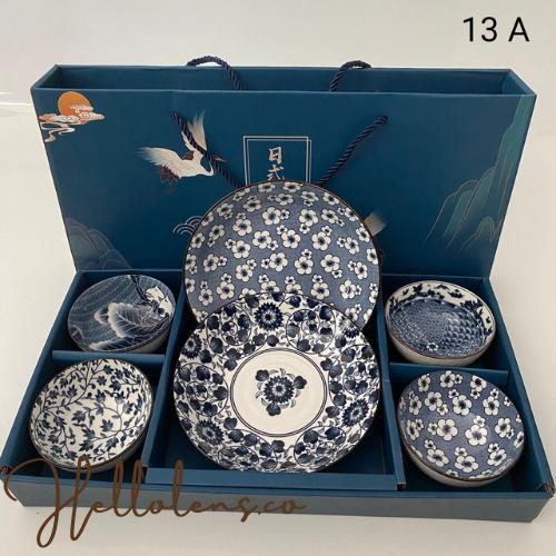 Set Piring Mangkok Keramik Jepang Gift Set Hampers Wedding Cantik