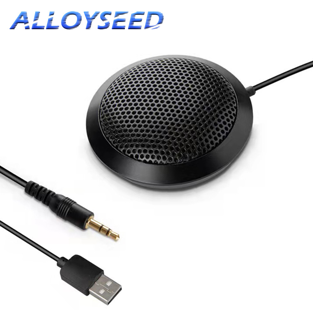USB 3.5mm Conference Microphone USB Speakerphone Plug and Play 360 Voice Coverage Desktop PC Speaker