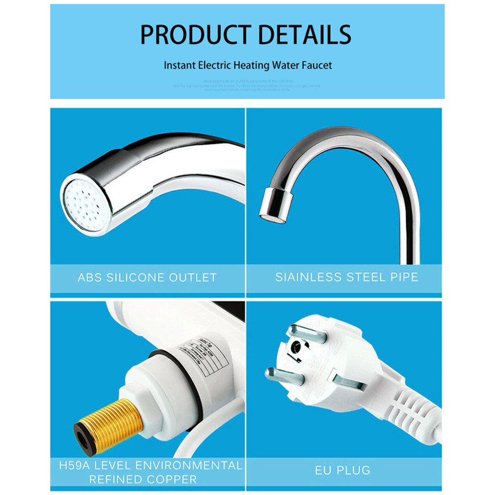 Tankless Water Heater With Shower Electric Instant Water Heater 220V Digital Display Electric