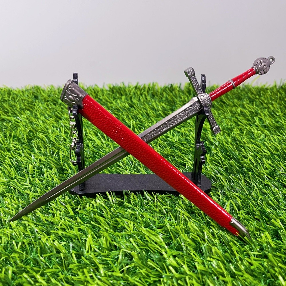 STOK TERBATAS  8.6inch Red Elden Katana Metal Anime Blade Japanese Katana Real Size Ninja Knife Elde