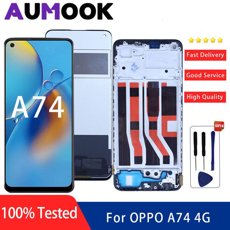 6.43" AMOLED Display For OPPO A74 4G CPH2219 LCD Touch Screen for OPPO A74 4G LCD with Frame