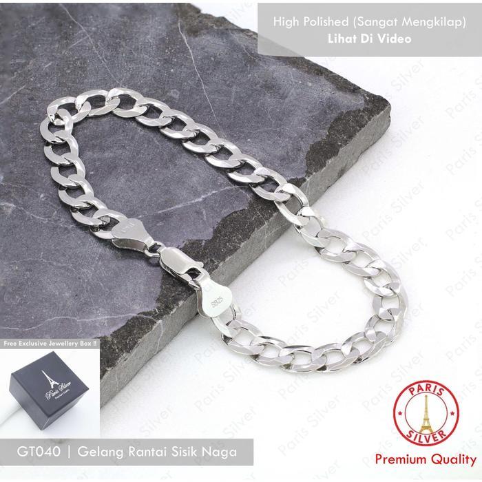 SALE Gelang Pria Rantai Sisik Naga Perak Asli Silver 925 Tangan Cowok Cowo TERMURAH
