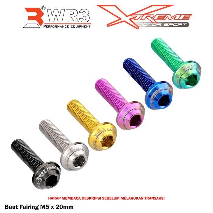 Paketan Baut Titanium Wr3 Body Fairing Zx25R Ninja 250 Fi Karbu / 150 Rr 1000 Zx636 Zx6R Er6 / Xmax