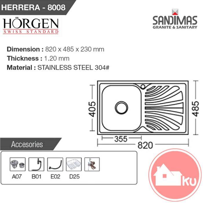 KITCHEN SINK HORGEN HERRERA 8008 steinless stell 304