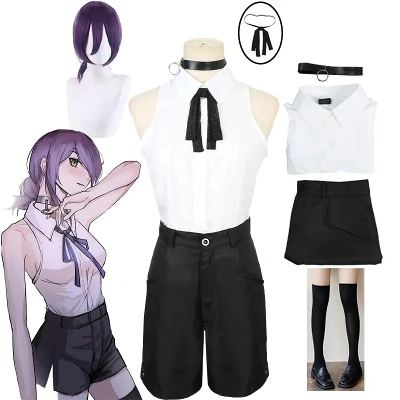 Anime Chainsaw Man Reze Cosplay Chainsaw Woman Cosplay Costume Bomb Shirt Outfits Tie Neck Reze Wig