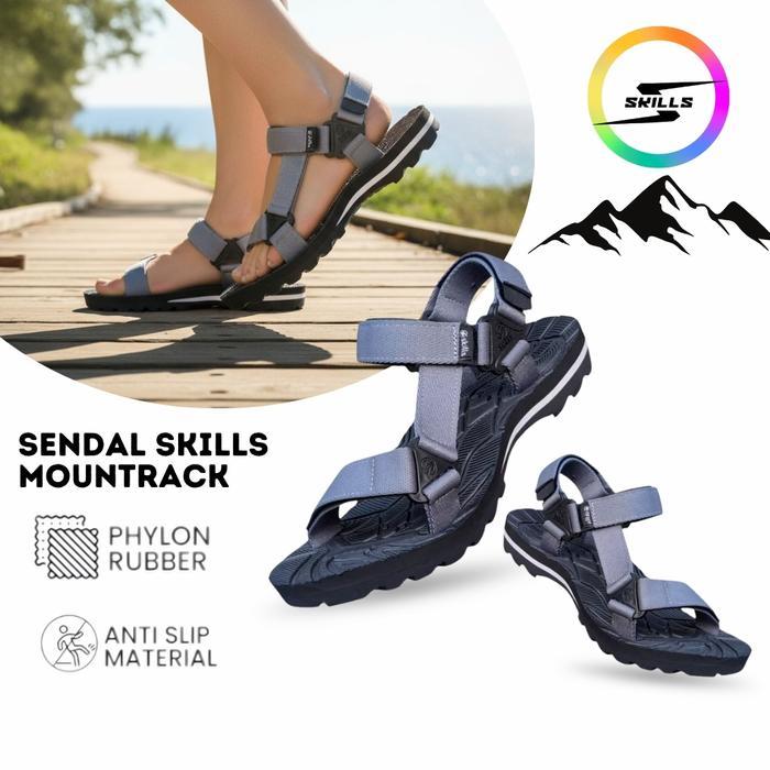Fladeo Footwear - Sandal Gunung Pria Wanita Mountrack Anti Licin - Grey