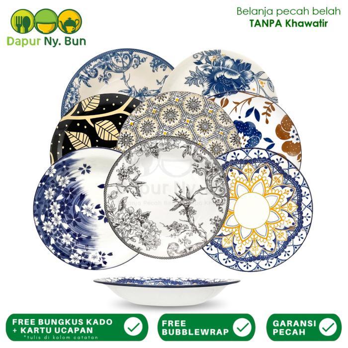 Piring Makan Model Omega 9 inch / Piring Keramik 23 cm / Hokita