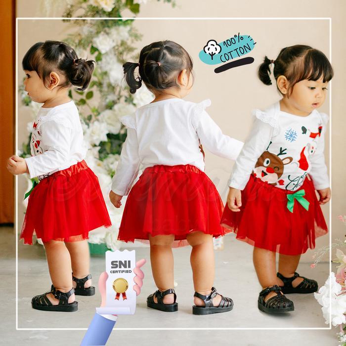 baju bayi jumper bayi santa rusa natal Katun Newborn