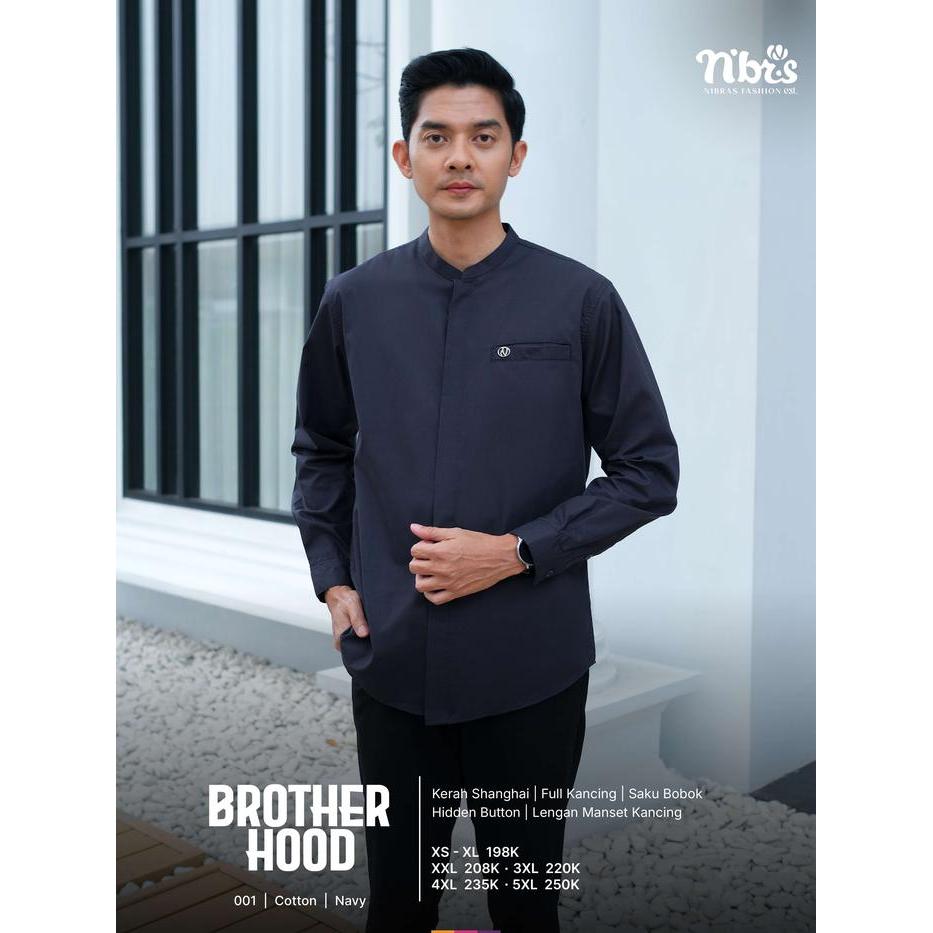 Brotherhood 001 Nibras Koko Atasan Pria Lengan Panjang Bahan Katun Nibras Koko Lebaran