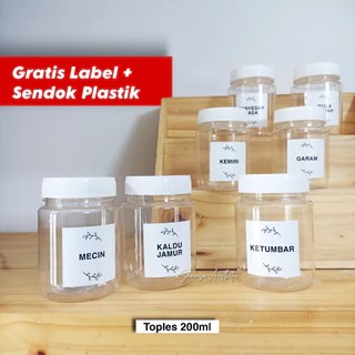 Toples Tempat Bumbu Dapur Set Aesthetic Free Label Waterproof 200ml