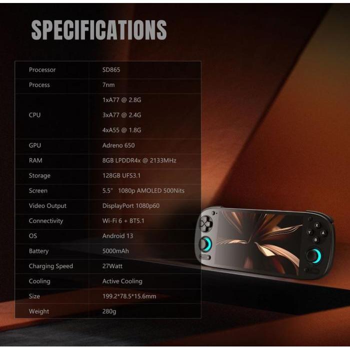 Retroid Pocket 5 Portable Retro Handheld Video Game Console PSP PS2 Game Android OS