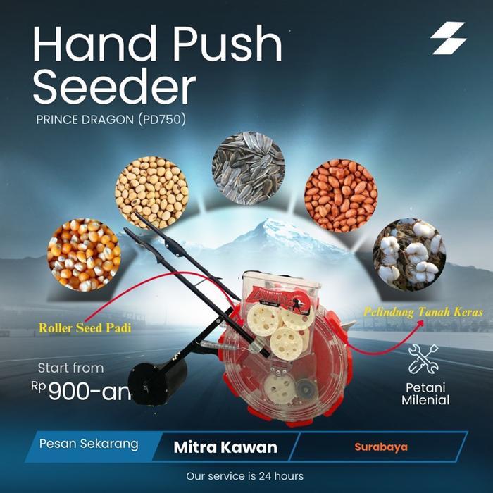 SAMURAI Alat Tanam Jagung Dorong S036 - Hand Push Seeder untuk Benih & Biji Padi - 10 Mulut